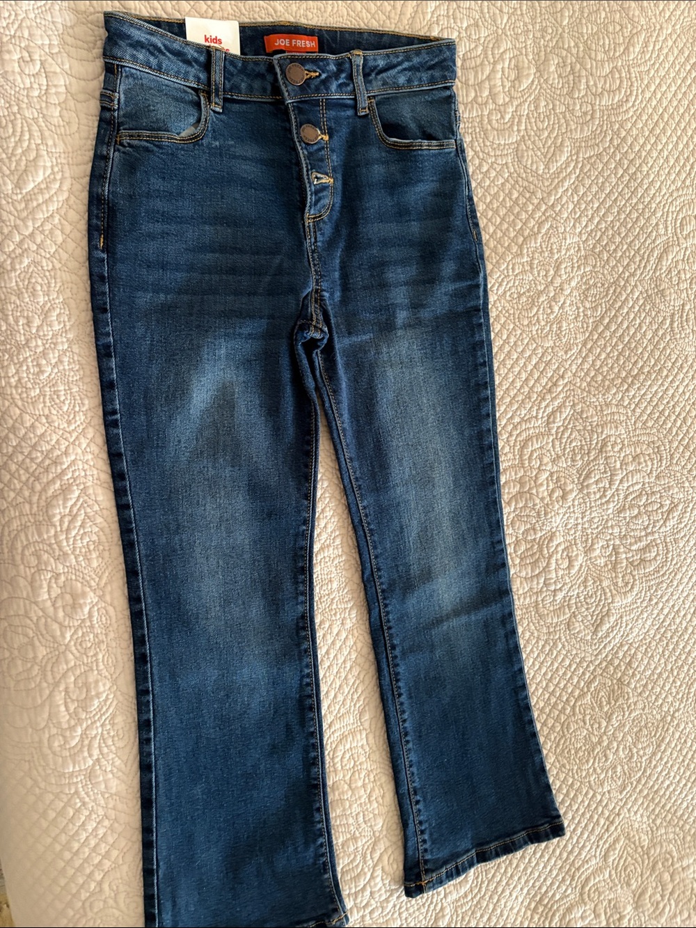 Joe Fresh Girls Dark Blue High-Rise Bootcut Jeans